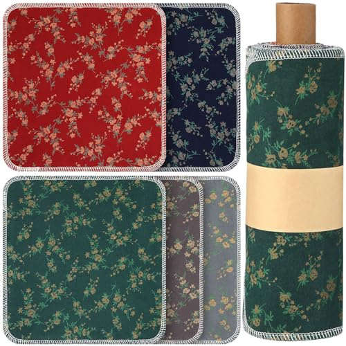 VitalCozy 25 Pcs Reusable Paper Towels Reusable Cotton Towels Toilet Absorbent Washable Paper with Roll Kitchen Dishcloth for Kitchen(Atayal Flower)