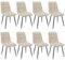 WAFTING Esszimmerstühle 8er Set, Gepolsterter Stuhl mit Hoher Rückenlehne und Leinendesign, Esstischstühle mit Metallfuß, für Esszimmer, Wohnzimmer, Küche, Schlafzimmer und Empfangsraum, Beige