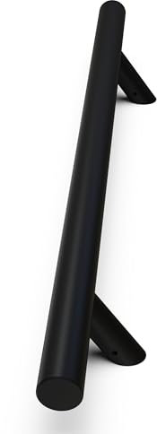 oppali Negro Acero inoxidable 304 Puerta Delantera Tiradores | Inclinado en un ángulo de 45 ° | Redondo T-Bar | 50cm Longitud Total