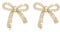 Kalamakala Perle Schleifen Ohrringe - Gold Silber Bow Earrings, Bogen Ohrstecker für Damen, Modeschmuck für Frauen und Mädchen