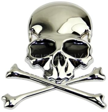 3D Chrom Metall Totenkopf Rückenlehne Kofferraum Motorrad Kraftstofftank Emblem Abzeichen Aufkleber Aufkleber