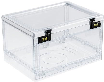 Boîte de rangement verrouillable pour médicaments, boîte de rangement ignifuge avec design empilable intelligent, boîte de rangement pour réfrigérateur avec serrure à mot de passe à 3 chiffres,