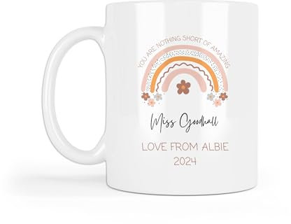 UNIQUEPGIFTS Personalised Teacher Mug, You are Nothing Short of Amazing, Mentor Thank You, Graduation Present from Class, Friendship Gift, 11 Oz White Ceramic Mug