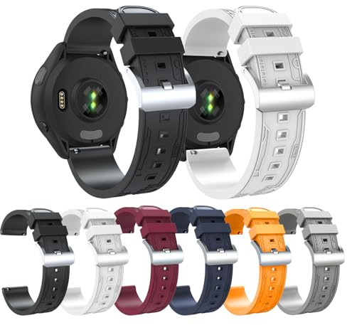 KingFan 20mm Silicone Watch Strap for Women Men, Quick Release Replacement Strap with acciaio INOX Button Sport Watchbands Wrist Straps