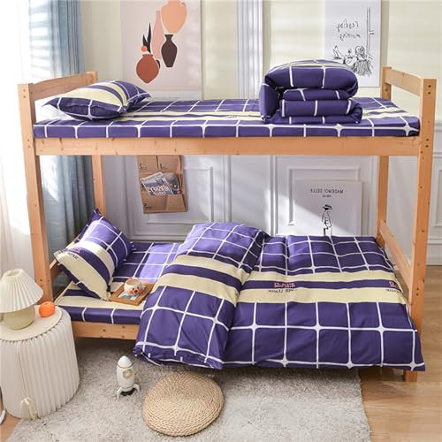 Odot Bettwäsche-Sets 150x210cm, 3 Teilig Bettbezüge und Spannbettlaken mit 1 Kissenbezüge, Superweiches Mikrofaser Bettbezüge mit Reißverschluss für Schulwohnheime (150x210cm,Modern)