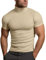 T-Shirt Herren Kurzarm Shirt Stehkragen Unterhemd Halb Kragen Einfarbig Mode 2024 Männer T-Shirts Rundhals Tee Sommer Hemd