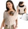 SmartPlayground Rückenunterstützendes Sommer Babytragetuch Leichte Babytrage Ab Geburt (M,Beige)