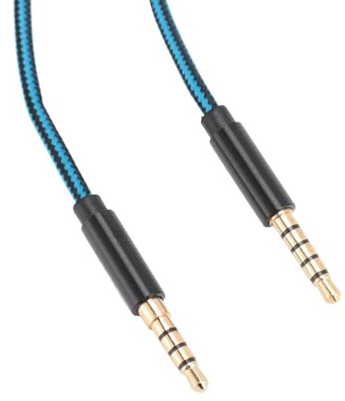 Lazmin112 3.5mm 5 Pole Plug to 4 Pole Plug Cable, Gold Plated Gaming Headset Cord with Inline Mute and Volume Control, 6.6ft Long Cable for G A-10 A30 A40