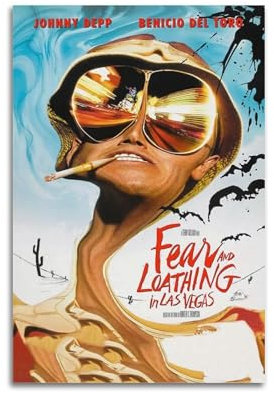 ydhgebn Poster mit Aufschrift Fear And Loathing In Las Vegas, Wandkunst, Vintage-Poster, dekoratives Gemälde für Schlafzimmer, Wohnzimmer, ästhetisches, elegantes Poster, 30 x 45 cm, ungerahmter