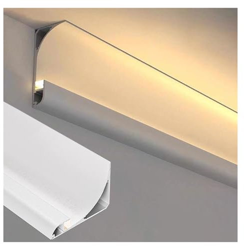 Canale LED in alluminio Canale battiscopa in alluminio a LED da 3,3 piedi, finitura per illuminazione a battiscopa montata su superficie per bordo parete, modanatura a corona per illuminazione indiret