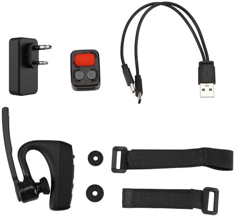 Biwwubik Walkie Talkie Auricular Bluetooth con Adaptador de Enchufe K Control Remoto Inalámbrico PTT para Restaurante Hotel