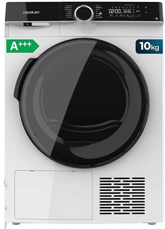 Cecotec Secadora Bomba de Calor 10Kg Bolero Dresscode Dry 10500 Inverter. 10Kg, Clase A+++, Motor Inverter, 14 Programas, SpaCare, Planchado Fácil, Luz UV, Silence, Delay Start, Child Lock