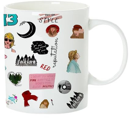 Musiksänger Tasse Kaffeetasse Tasse Figur Album Design Tasse Musik Fan Swiftea Geschenk Personalisiert mit 1989 Best of Album Geschenkidee Ideal Geschenk für Musikliebhaber