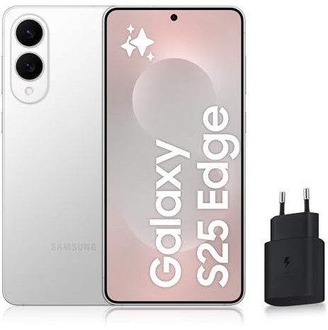Samsung Galaxy S25 Edge, Smartphone Android 5G avec Galaxy AI, 512 Go, Chargeur Secteur Rapide 25W Inclus, Smartphone déverrouillé, Argent Titane, Version FR