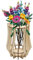 VEGCOO Holzvase Lego Blumen, 3D Vase, Holzpuzzle Blumenstrauß Flasche, Kunstvolle Dekorative Vase für Trockenblumen, Kunstblumen, Lego-Blumen, Sonnenblumen, Tulpen, Rosen