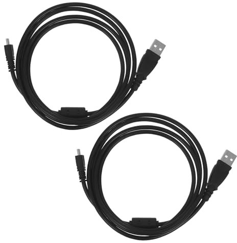 SHINEOFI 2piezas Cable De Carga Mini Usb Para Cámara y Teléfonos Compatible Con Nikon Cargador De Negro