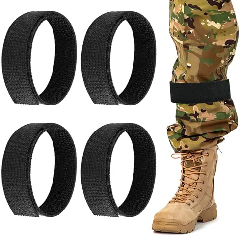 CHONGQILAO Serre Pantalon Velo, 4 Pièces Pince Pantalon Vélo Noir, Pinces à Pantalon de Vélo, Clips de Vélo Hautement Élastiques, Pince à Vélo pour Pantalon pour Vélo Pêche Randonnée Camping