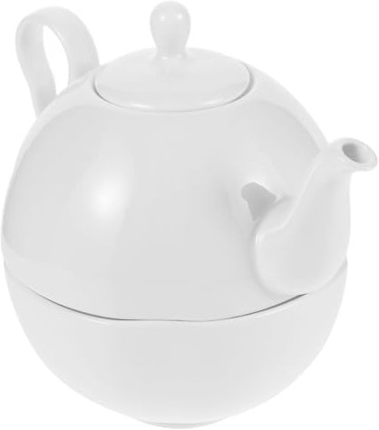 CHICAMPERA 1set Teiera Porcellana Bone China con Tazza Elegante Teiera e Tazza da tè per Casa Design Inglese Classico Completo per Affrontare tè Pomeridiano