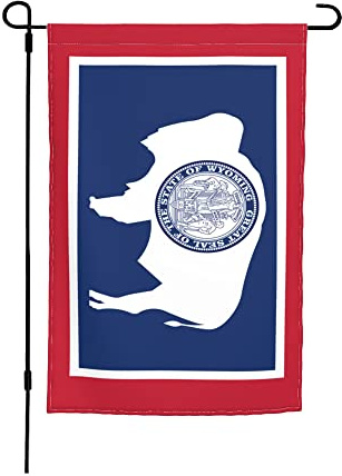 Drapeau de jardin de l'État du Wyoming 12 x 18 po, double face, petite bannière décorative