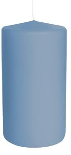 Set mit 12 Kerzen - Durchmesser 5 cm - Höhe 8 cm - nicht parfümiert - Farbe Dusty Blau - Cereria di Giorgio