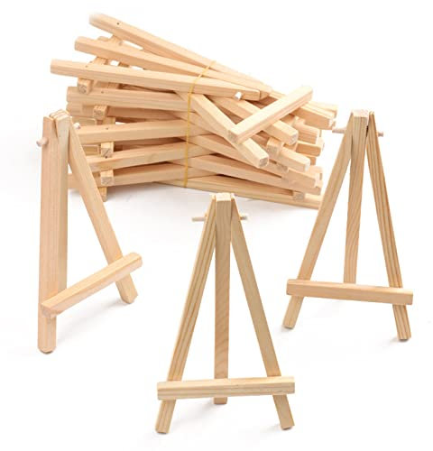 10PCS Small Desk Easels Canvas Painting Holder Wooden Tripod Easels Tabletop Display Stand for Photo Chalkboard Signs
