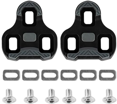 Fahrrad-Cleats Kompatibel mit Look Keo Bike Pedal, 3-Loch Grip Blade 2 Max Carbon Classic Cleats(Schwarz 0°), Anti-Rutsch TPU Oberfläche, für Rennrad, Radrennen, Wettkampfradfahren