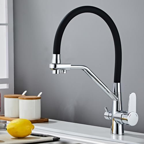 Robinet Osmoseur 3 Voies Pivotant Laiton Eau Pure Mitigeur Cuisine Osmoseur-Chromé