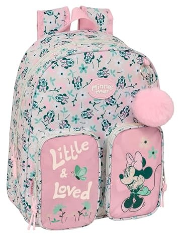 safta Minnie Mouse MINTY Kinderrucksack, ideal für Kinder verschiedener Altersgruppen, bequem und vielseitig, Qualität und Widerstandsfähigkeit, 28 x 10 x 34 cm