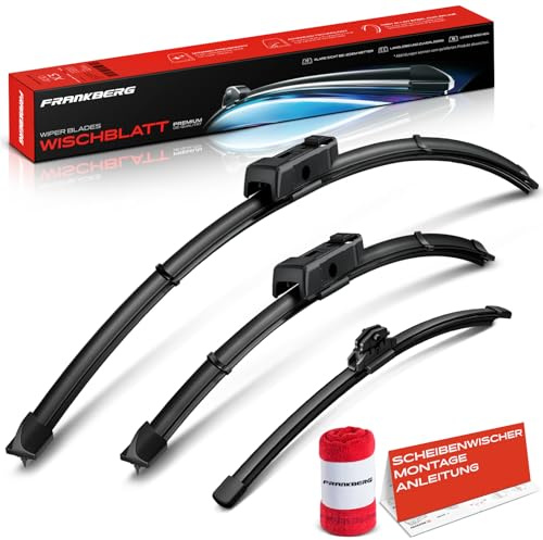 Frankberg 3x Scheibenwischer Wischerblätter 650mm/450mm/275mm,Vorne Hinten | Kompatibel mit Taigo, Kamiq, Leon, Ateca, A3, Superb III Kombi, O.c.t.a.v.i.a IV Combi, Golf Alltrack VIII, A3 Sportback