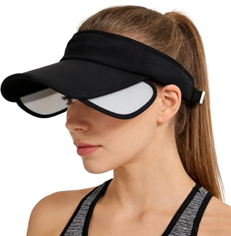 Moonlove Adjustable Sun Visor Hat for Men Women with Retractable Brim, UPF 50+ UV Protection Empty Top Golf Cap Lightweight Quick-Dry Sports Visor for Running Tennis Cycling