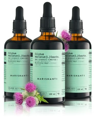 Marishanti Mariendistel Kräuterextrakt Alkoholfrei - Tropfen 100 ml | Mariendistel (Silybum marianum) als flüssiger Pflanzenextrakt - Nahrungsergänzungsmittel, 100% natürlich, vegan und rein