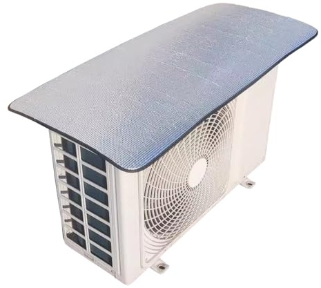 Cooalinar Cubre Aire Acondicionado Exterior,Cubierta Superior De La Unidad Exterior del Aire Acondicionado,Funda para Aire Acondicionado Exterior,LáMina Aluminio,con 4 Imanes,para Uso DoméStico