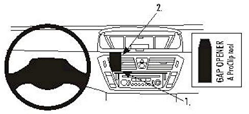 Brodit | ProClip Fahrzeughalter 853950 | Made IN Sweden | Mittelbefestigung | für linkslenkende Fahrzeuge | passt Gerätehalter, schwarz