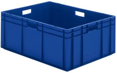 Euro-Format-Stapelbehälter, Wände und Boden geschlossen - LxBxH 800 x 600 x 320 mm - blau, VE 2 Stk - Euronorm Stapelkasten Euronorm Stapelkästen Euronorm-Stapelkasten Kunststoff-Stapelkasten Kunststoffbehälter Kunststoffkasten Kunststoffstapelbehälter