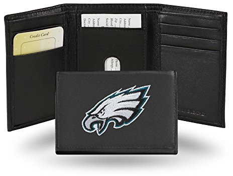Besticktes Portemonnaie von NFL, dreifach gefaltet, Unisex Herren, RTR2501, Schwarz, einheitsgröße