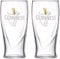 Offizielles Guinness Logo 2er Pack 1/2 Pint-Glas-Set mit geprägter Harfe