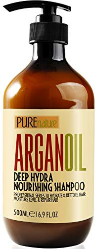 Pure Nature Lux Spa Moroccan Argan Oil Shampoo SLS Sulfate Free Organic - Best for Damaged Dry Curly or Frizzy Hair - Thickening for Fine/Thin Hair Safe for Color and Keratin Treated Hair