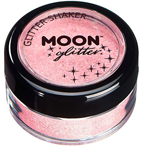 Pastel Glitter Shakers by Moon Glitter - Coral - Cosmetic Festival Makeup Glitter for Face, Body, Nails, Hair, Lips - 5g