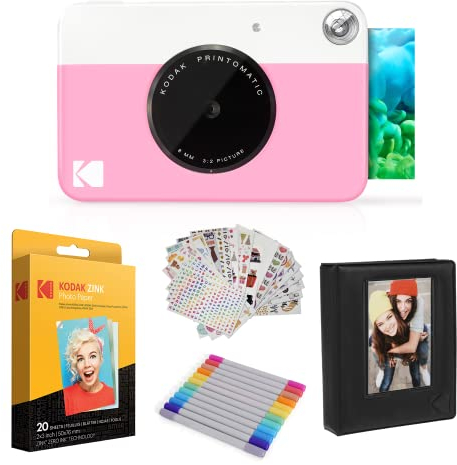 KODAK Printomatic - Paquete de Regalo para cámara instantánea (20 Hojas), Color Rosa