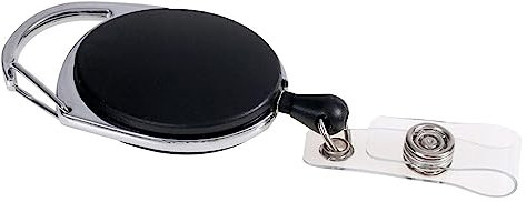 Europel Ausweisjojo Karabiner mit Schlaufenclip, Schlüsselanhänger, für Ausweishalter, Namensschild und Einziehbar, 80cm, 121284, Schwarz, 10 Stücken.