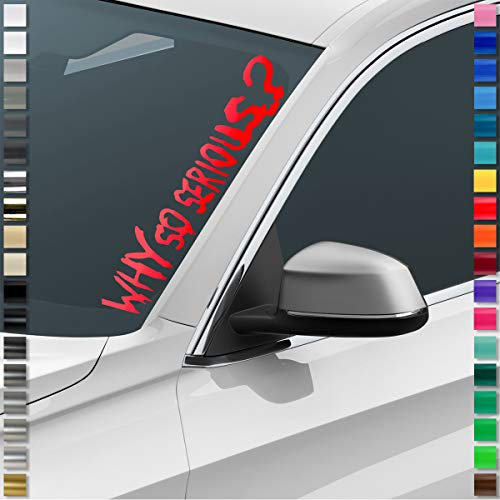 Auto-Dress® Why so serious? Auto Aufkleber Joker 60cm (Schwarz-Glanz)