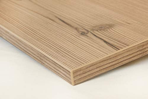 Schreibtischplatte 180x80 aus Holz DIY Schreibtisch direkt vom Hersteller vielseitig einsetzbar - Tischplatte Arbeitsplatte Werkbankplatte mit 125kg Belastbarkeit & Kratzfestigkeit - Kiefer rustikal