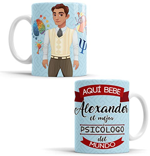 Taza Aquí Bebe el Mejor Psicólogo del Mundo - Regalo Original para Super Psicólogo - Cerámica de 350 ML