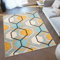 TAPISO Lazur Teppich Kurzflor Geometrisch Gitter Grau Creme Gelb Hellblau Wohnzimmer Schlafzimmer Modern Design ÖKOTEX 160 x 220 cm
