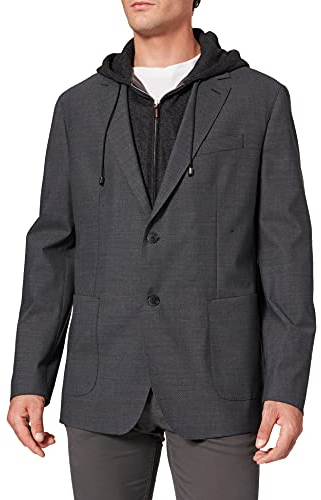 HACKETT LONDON Mens Strch TXTURE W/Hood Jacket, 945GREY, 48W / 34L