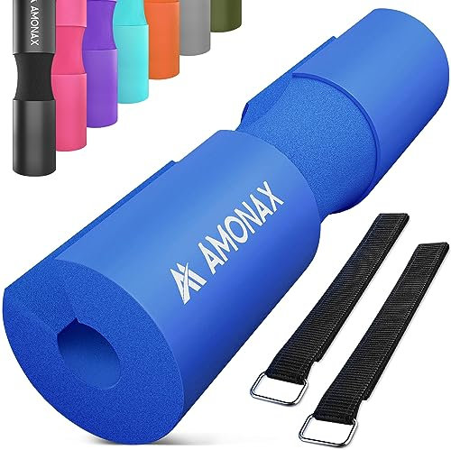 Amonax Barbell Squat Pad manchon mousse à Squat en Mousse Support de Nuque & Epaules Protection pour Squats Lunges, Hip Thrusts, Haltérophilie, coussin d'haltères, coussin squat (Bleu)