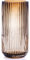 TIMEFOTO Flower Vase 7.5 inch Amber Thickened Hand Blow Glass Vase Round Vintage Striped Bottles for Bookshelf,Dinner Table,Indoor Office Desktop,Meeting Room,Bathroom,Countertop,Home