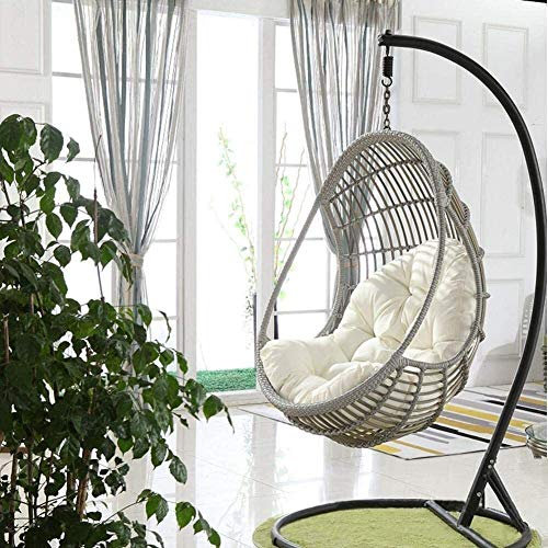 LQPHY Columpio Silla Colgante Cojín de Asiento Huevo Nido Hamaca Almohadillas de Respaldo, Impermeable Espesar para Patio y jardín, 86 x 120 cm (Sin Silla) (Colo