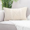 Mandioo Baumwolle gestrickte Beige dekorative Lumbar Wurf Kissenbezüge Weiche Gemütliche Kissenbezug Luxus Moderne Dekorativ Couchkissen Kissenhülle für Sofa Couch Wohnzimmer 30x50 cm