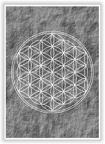 Die Blume des Lebens | Flower of Life | Wandbilder Energiebilder Lebensblumen Chakren Deko Bilder Medidation Esoterik (Grau)